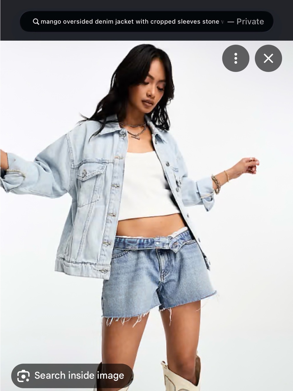 Mango Light Blue Oversized Denim Jacket xs
